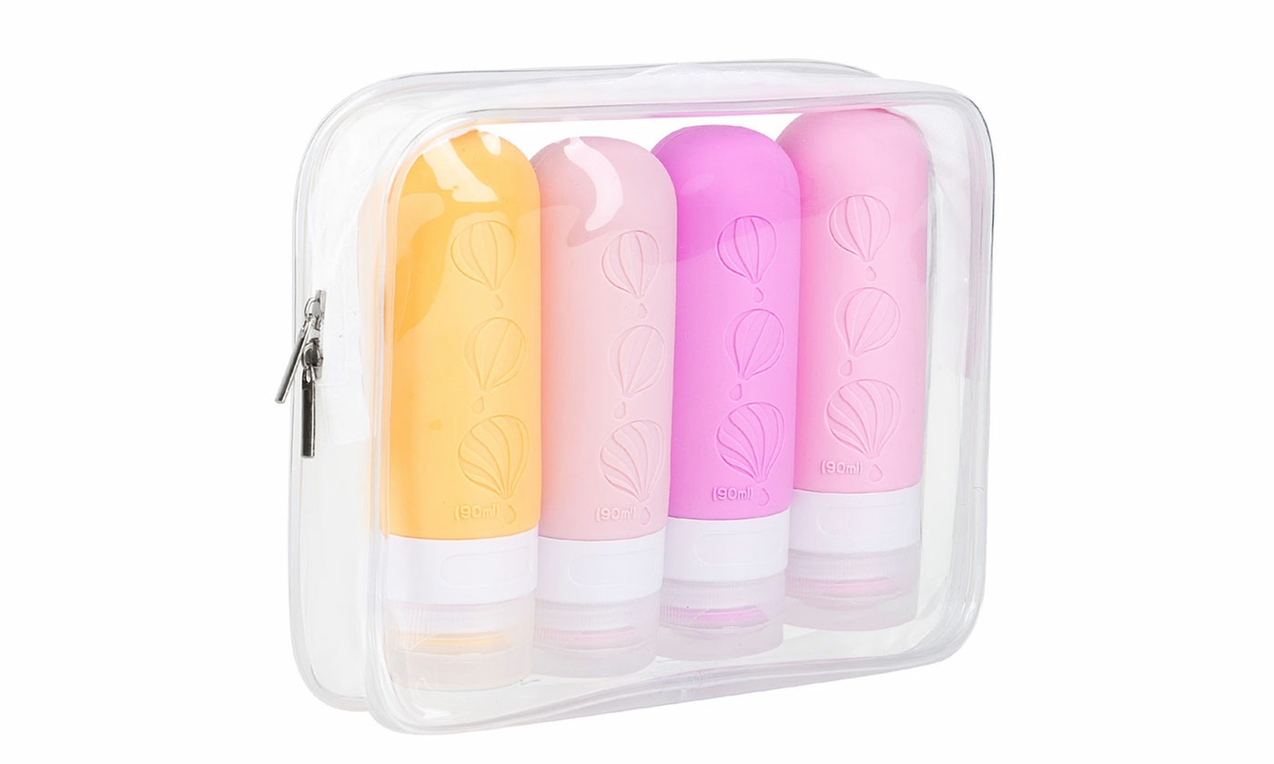 Leak Proof Squeezable Silicone Travel Bottles Kit for Toiletries