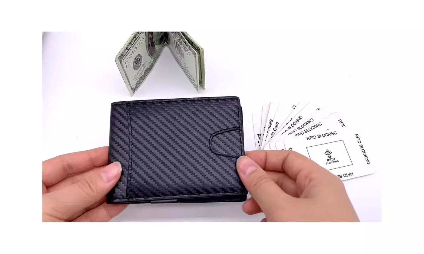 Men's RFID Blocking Credit Card Holder with Money Clip Wallet 