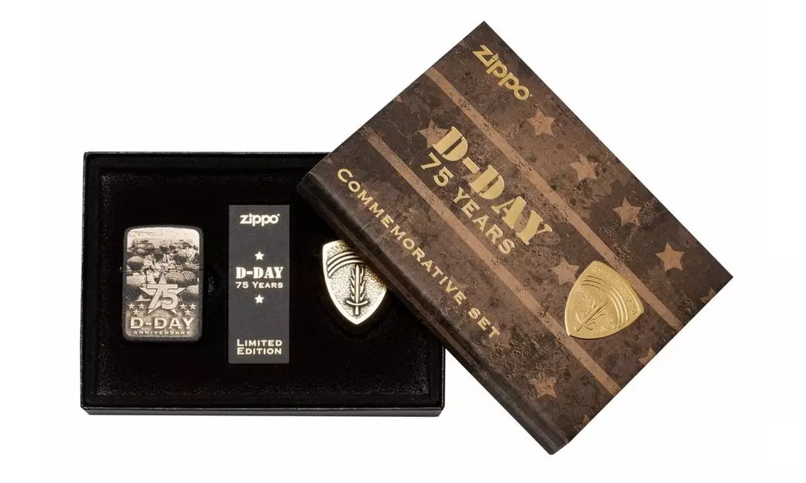 Zippo D-Day 75th Anniversary Lighter, US Army Collectible Item  Gift Box #29930 - Primary Image