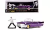 1956 Cadillac Eldorado Convertible Purple with Elvis Presley Diecast Figurine