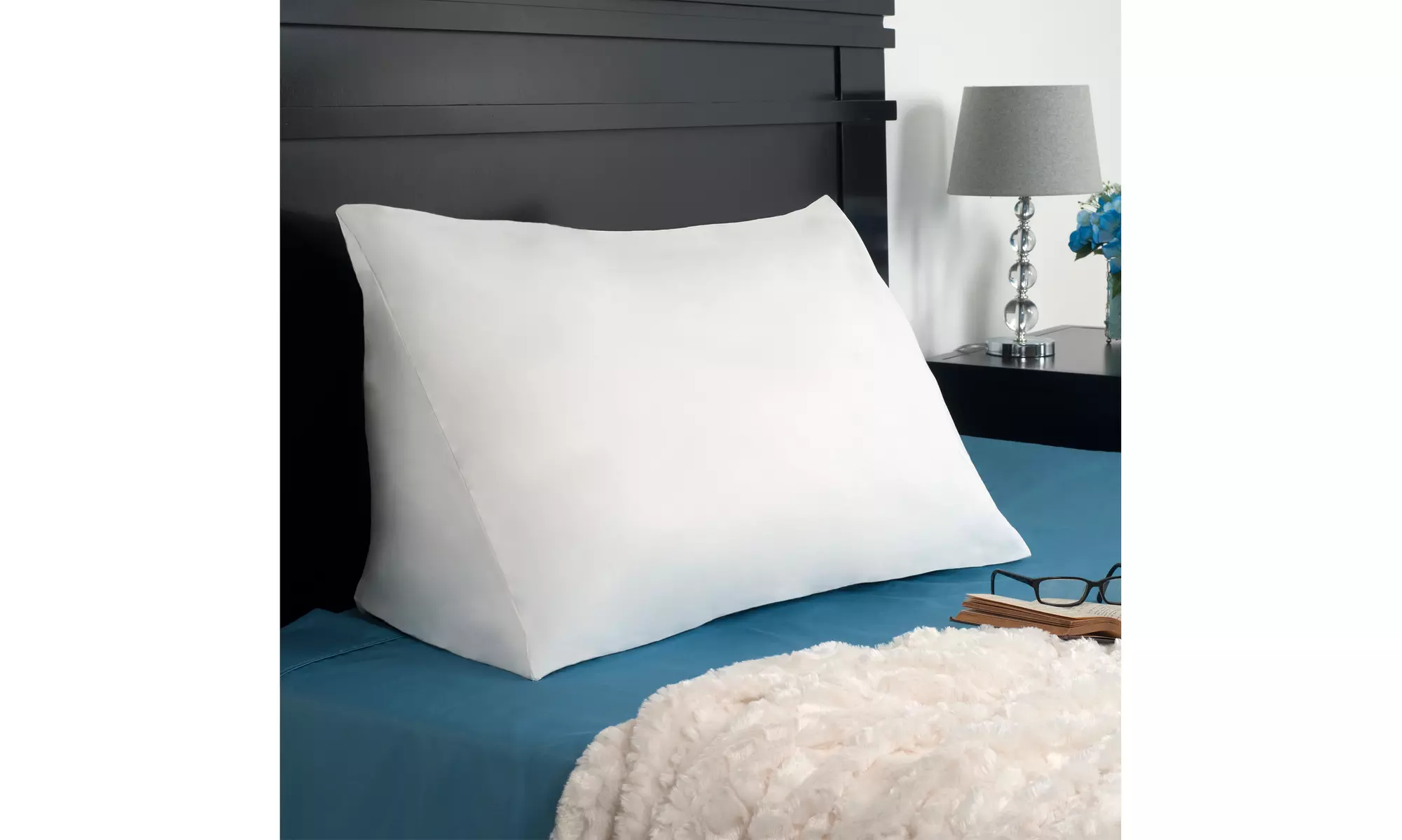 Remedy Down Alternative Wedge Pillow with Removable Cover for Reading - Primary Image