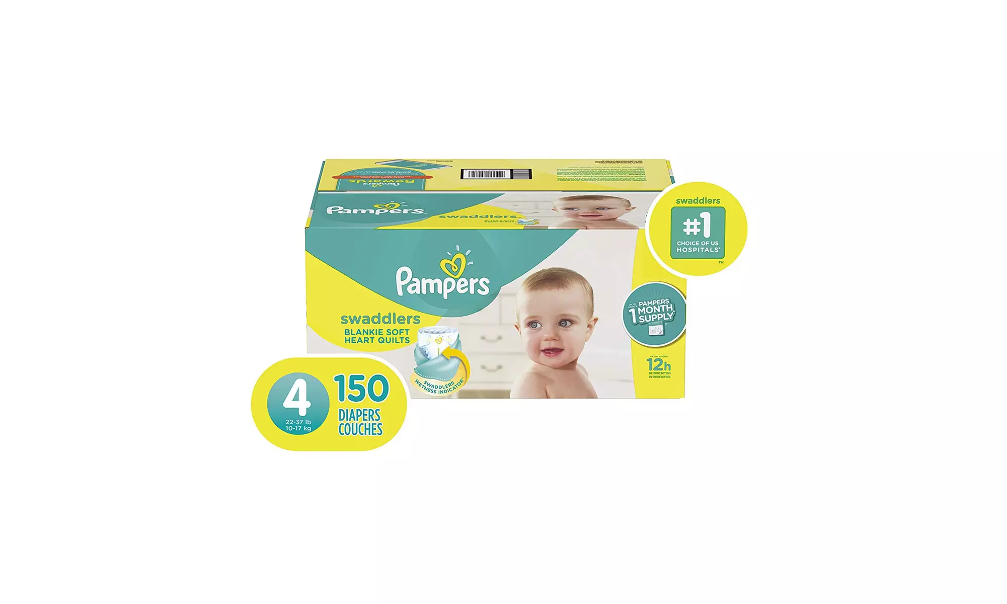 Diapers Size 4, 150 Count - Pampers Swaddlers  Baby Diapers, ONE MONTH SUPPLY  - Primary Image