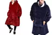 Huggle Soft Warm Blend Fleece Jacket Sweatshirt Comfortable Hooded Robe Blanket - Second Medium