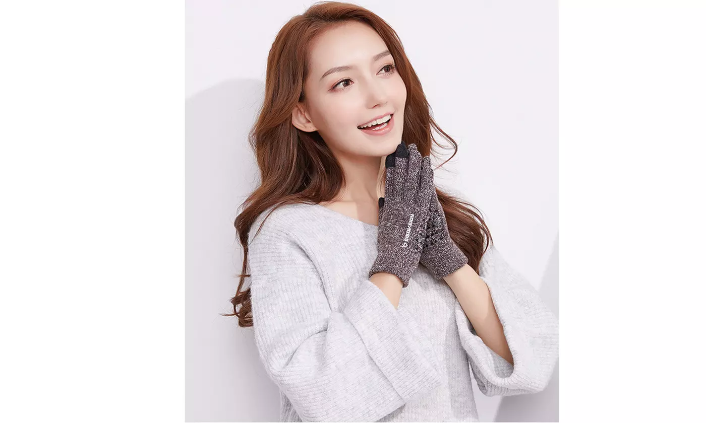 Winter Knit Gloves Touchscreen Warm Thermal Lining Elastic Cuff Glove