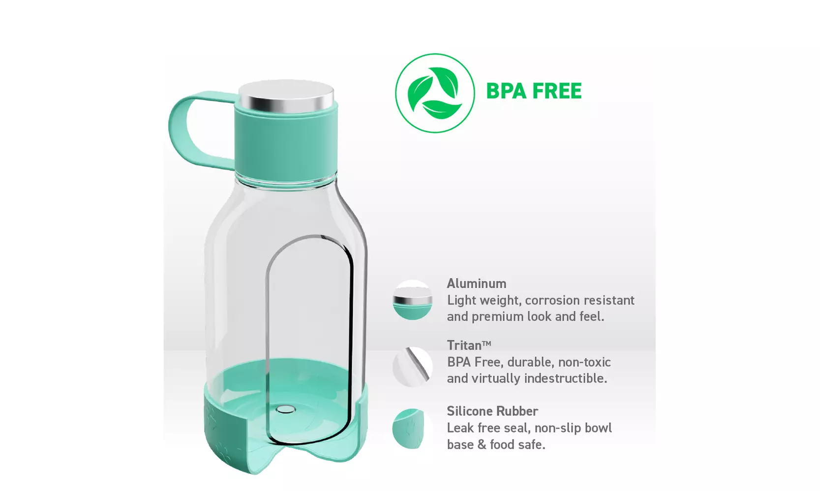 Asobu Tritan Water Bottle with Dog Bowl Attached- 50 Ounces