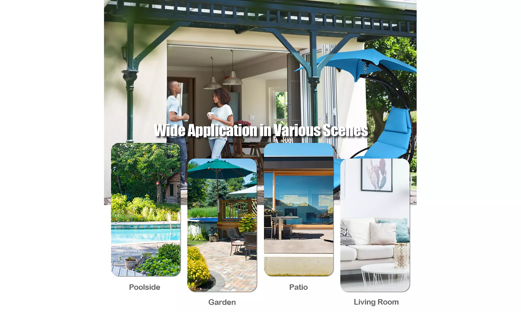 Costway Hanging Swing Chair Hammock Chair w/ Pillow Canopy Stand 3 colors