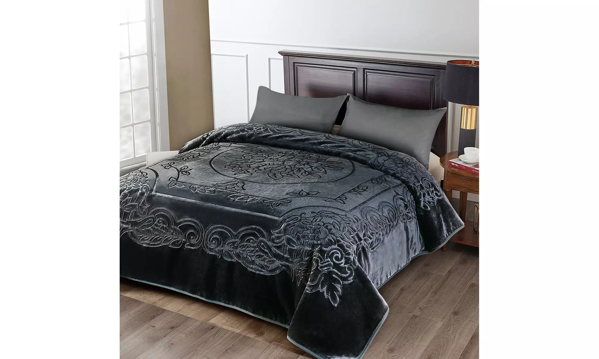 Luxury Soft Plush Warm Thick Fleece Blanket Premium Embossed Bed Blanket King - Primary Image