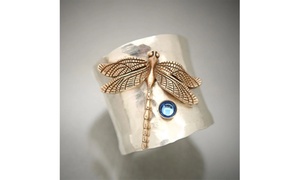 Unique Steam Punk Victorian Style Twist 925 Sterling Silver Dragonfly Ring