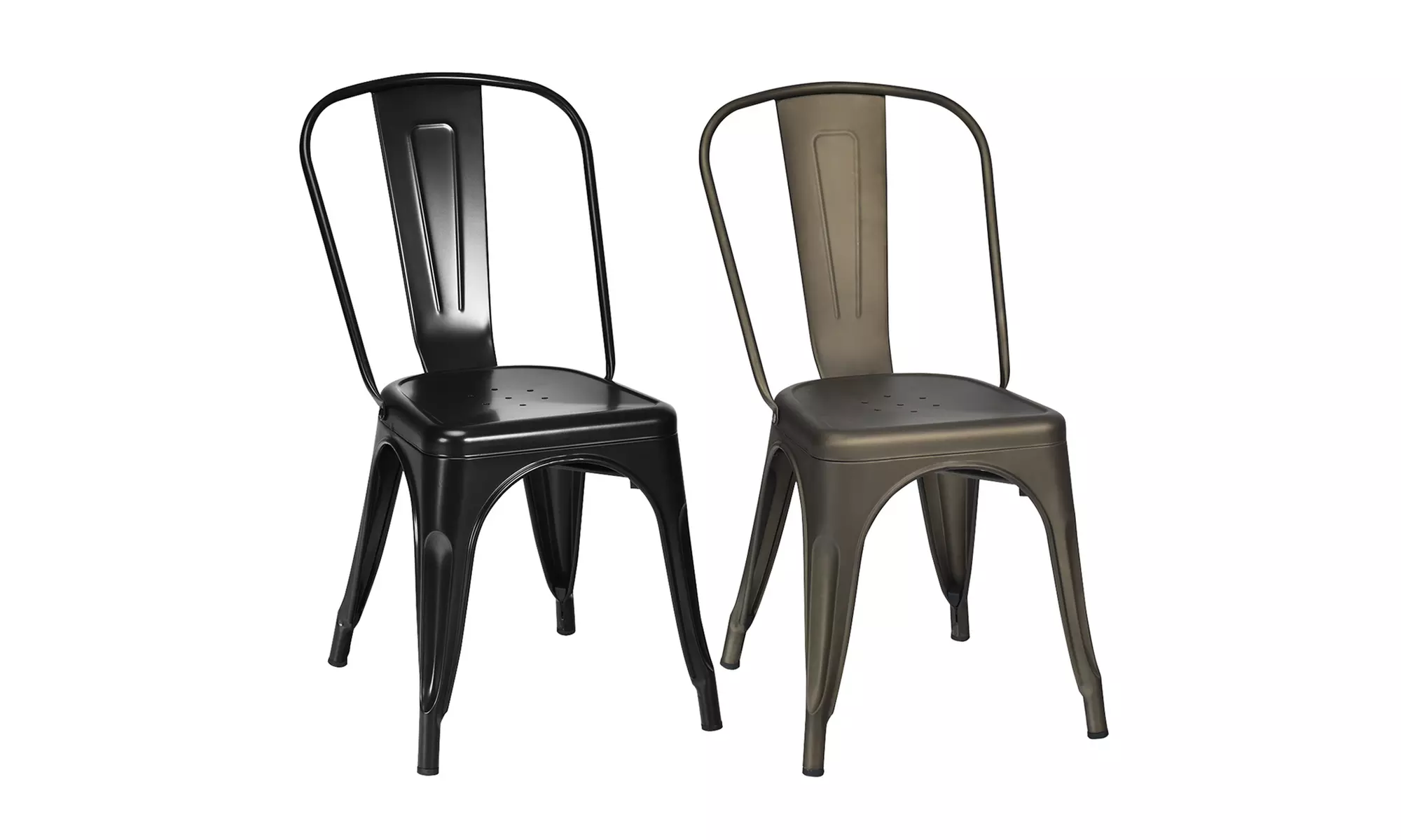 Costway Set of 4 Tolix Style Dining Chair Stackable Bistro Cafe Metal Stool - Primary Image