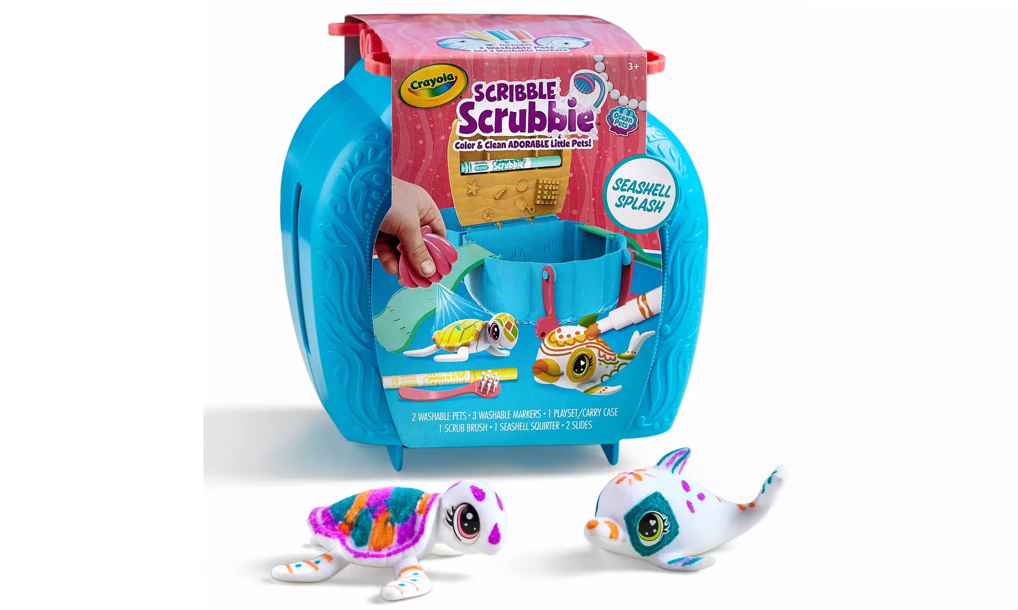 Scribble Scrubbie Ocean Animals Coloring Set, Beginner Unisex Child, 8 Pieces - Primary Image