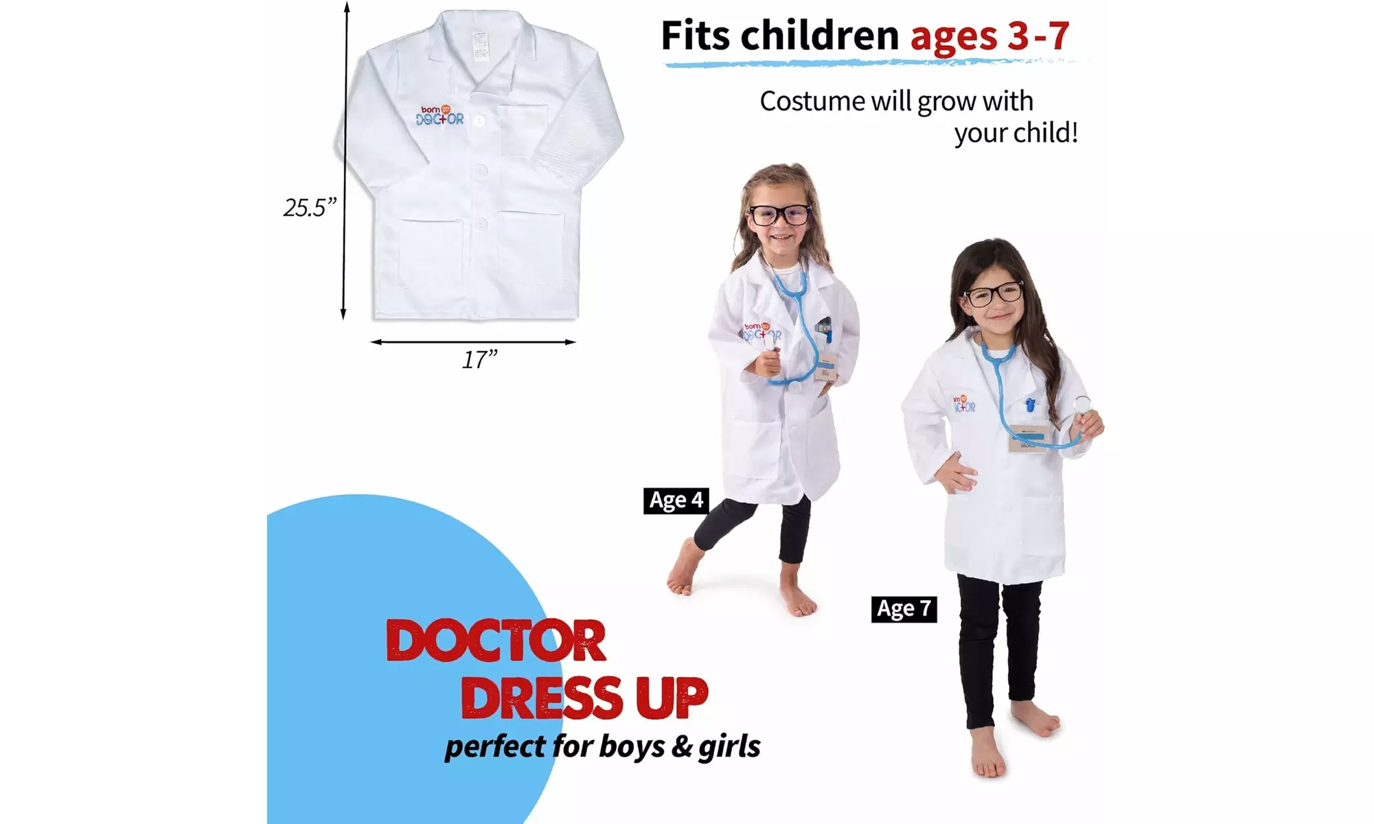 Bintiva Pretend Play Doctor Dress Up Toy Set
