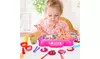Rotating Hot Pot BBQ Playset Kids Pretend Toy Set With Light Music Fog Effect