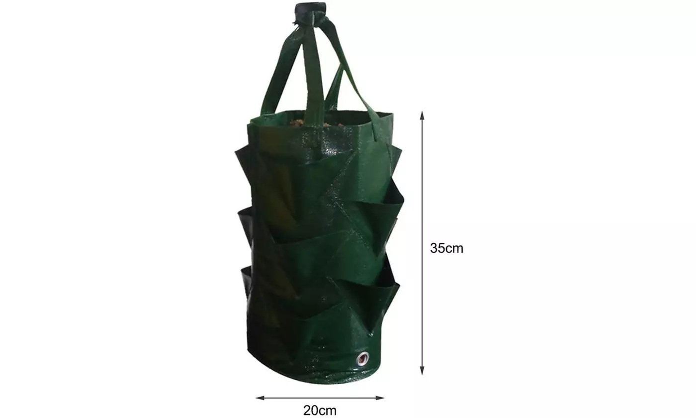 1-3 Pack Hanging 3 Gallon Planting Grow Bags with 10 Hole for Strawberry Tomato