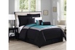 7 Piece Rosslyn Black/Teal Comforter Set - Second Medium