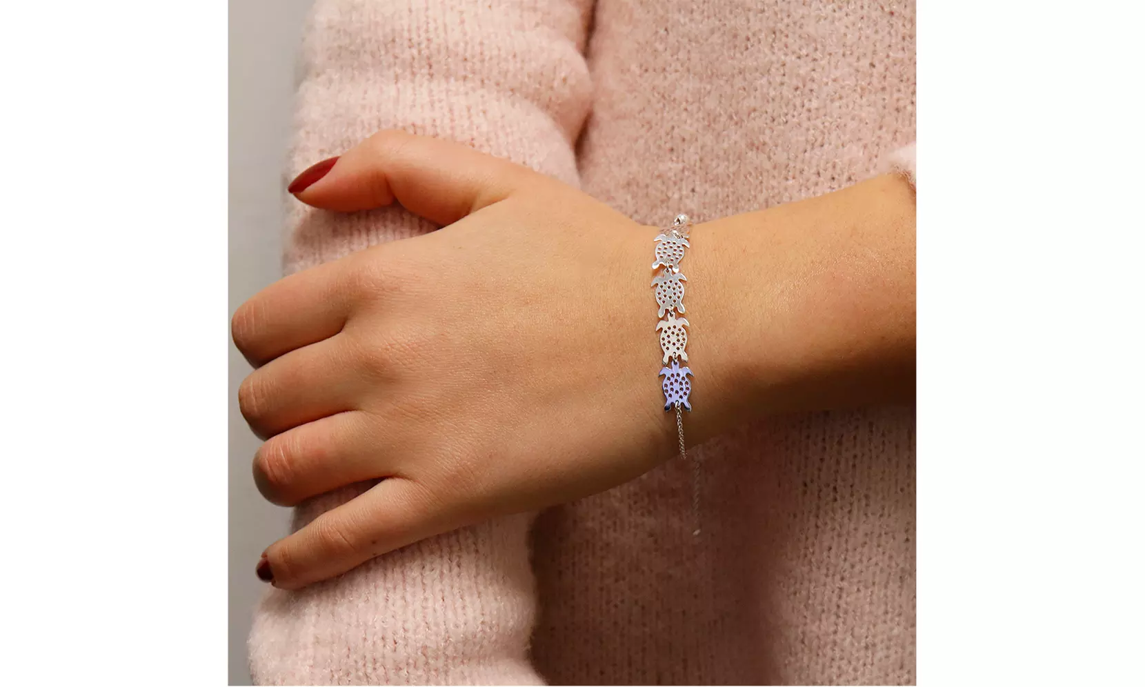 Italian Sterling Silver Adjustable Turtle Bracelet - Second Medium