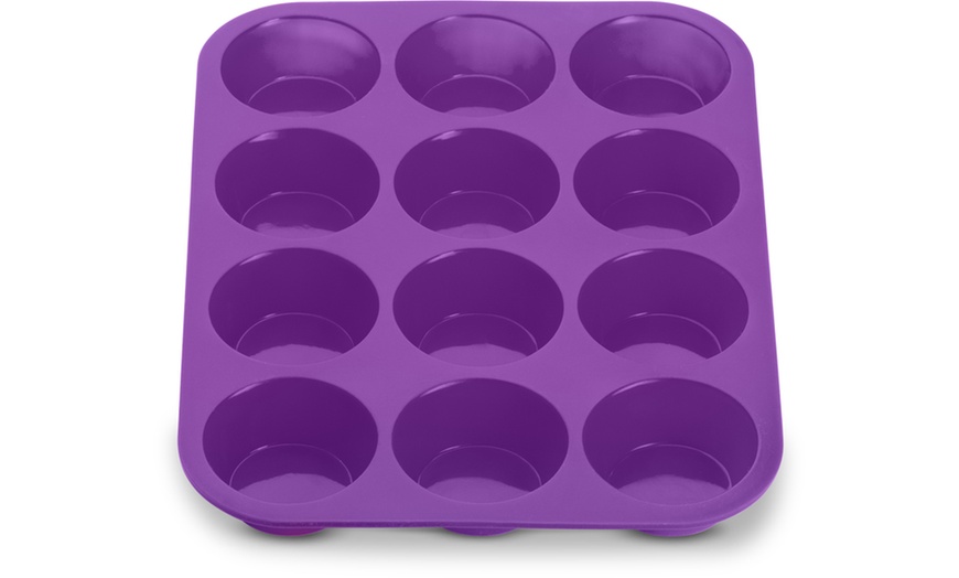 Born Baker Non-Stick 12-Cup Silicone Cupcake Baking Trays (Set of 2 ...