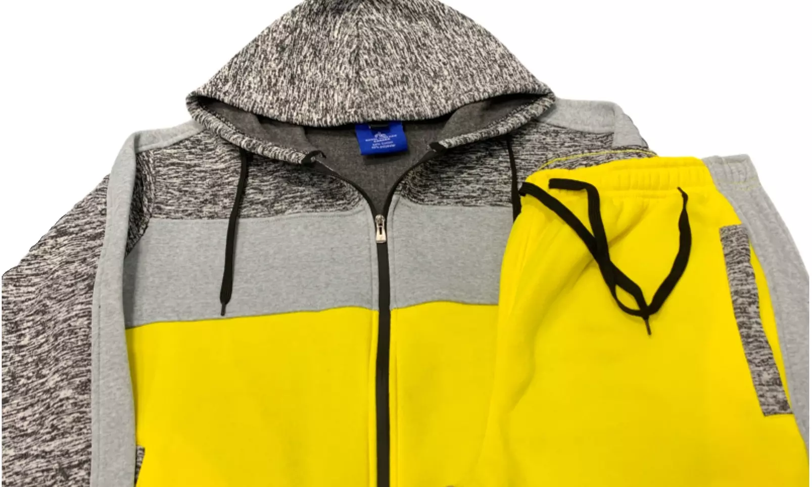 Mens' Jogger Sweatsuit 2-Piece Color Block Sweat jacket Sweatpants Fleece suit