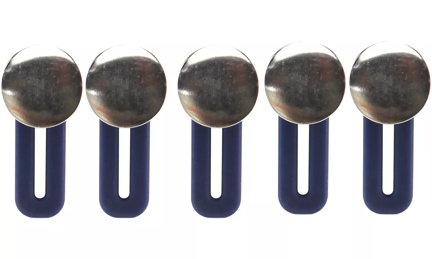 5 Pack No Sew Elastic Metal Jeans Retractable Button Pant Waistband Expander