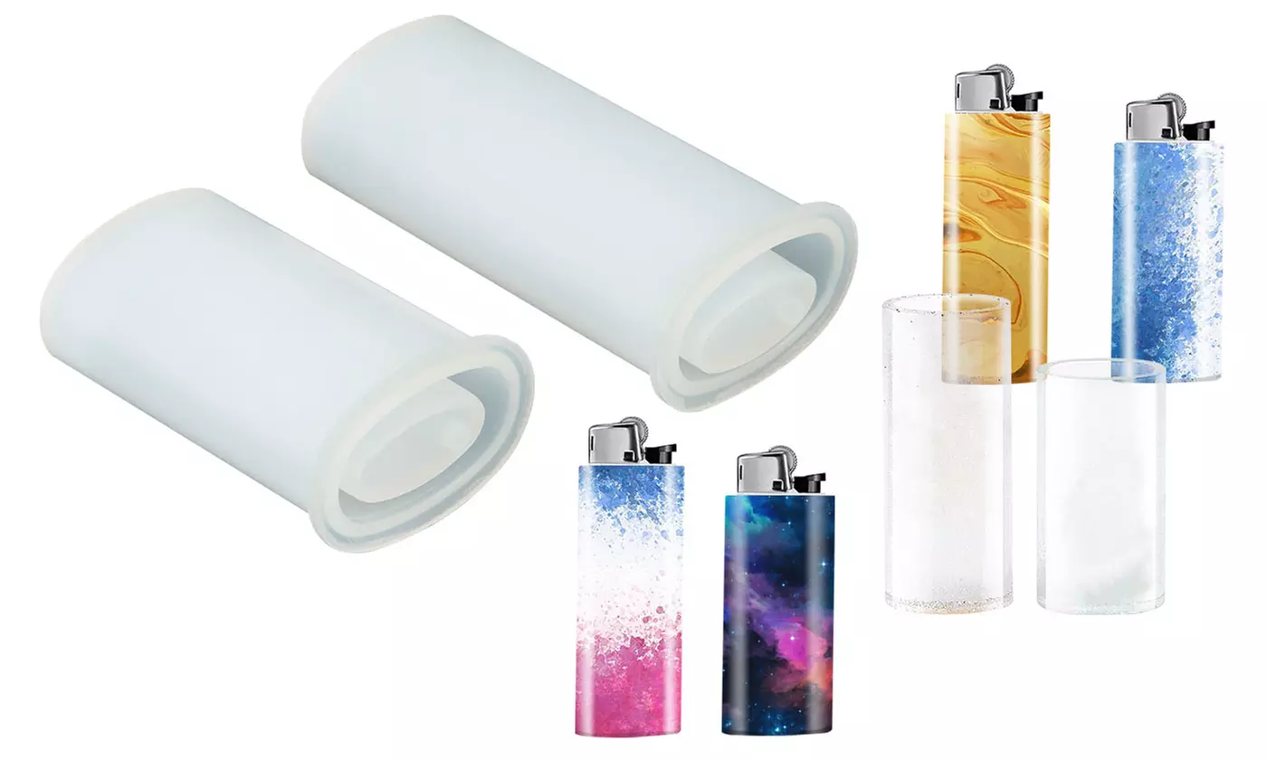 4Pcs Lighter Case Resin Molds DIY Silicone Epoxy Making Tool Mould 