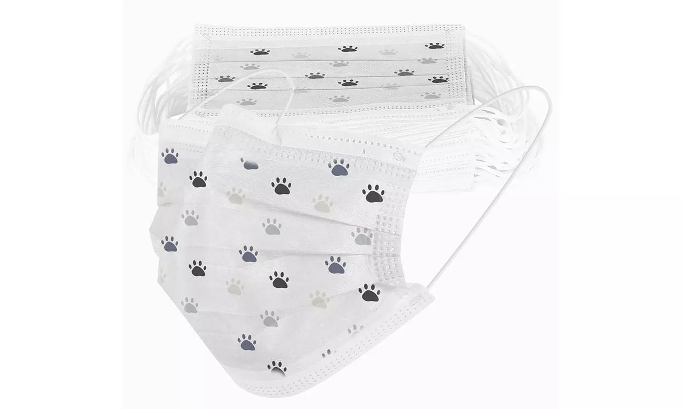 Kids 3-Ply Disposable Protective Face Masks for Boys & Girls (50-Pack)