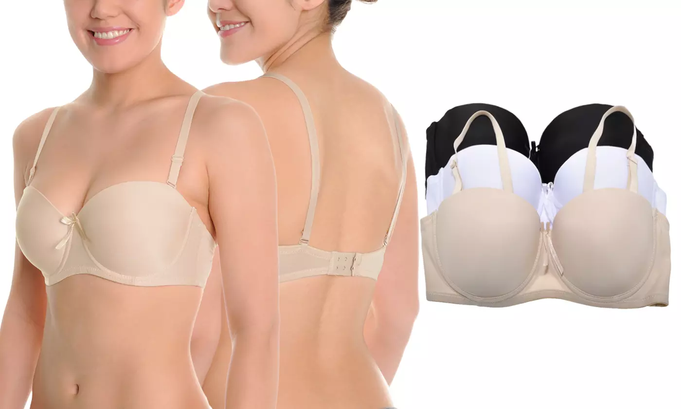 Wired Lightly Padded Strapless Lift Convertible Bras (3 Pack) - Primary Image