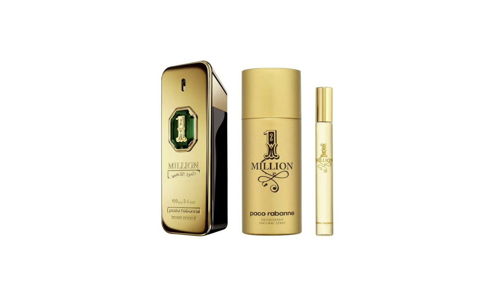 Paco Rabanne 1 Million Golden Oud Parfum Intense 3 Piece Gift Set for Men