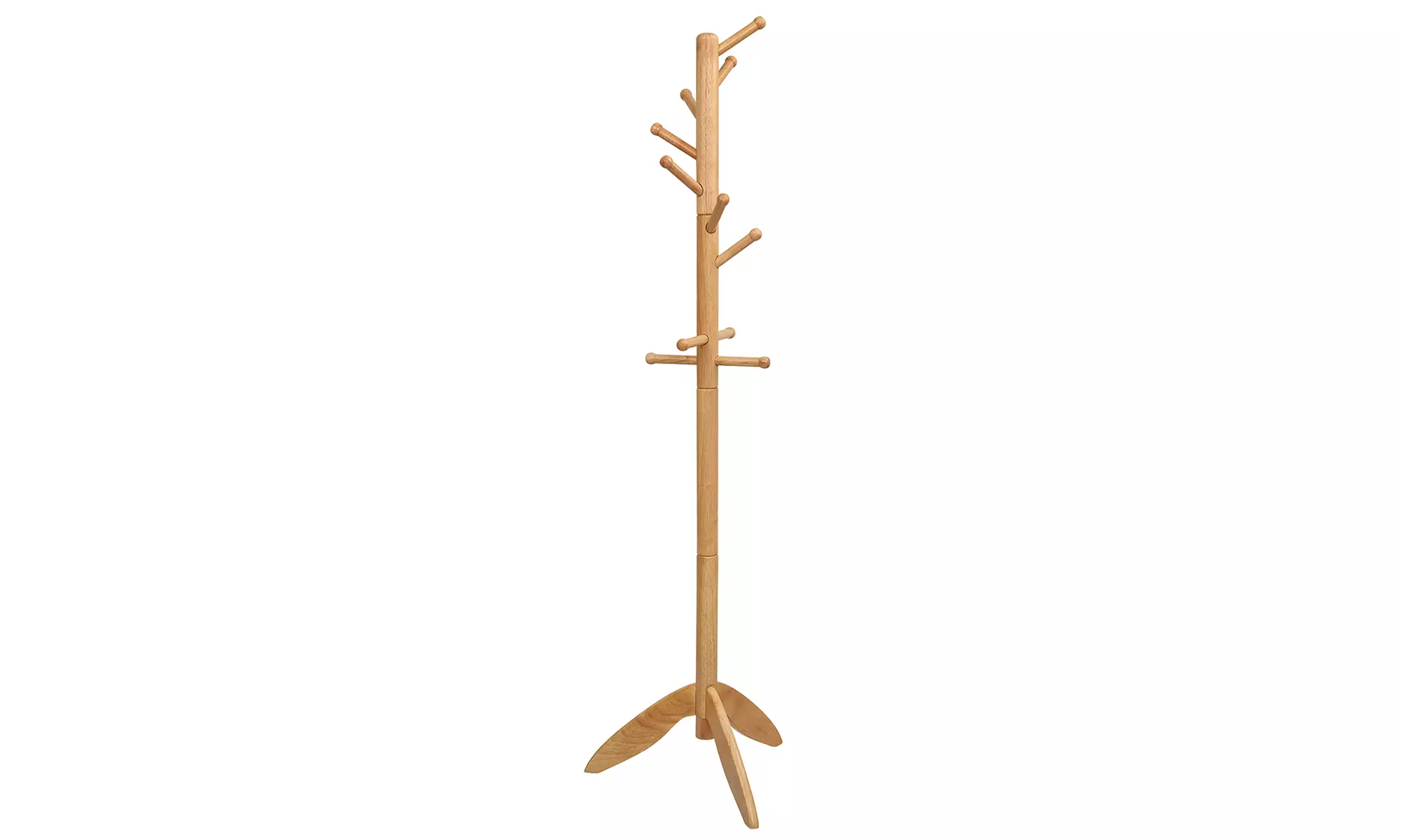 Costway Wooden Coat Rack Entryway Hall Tree 2 Heights w/ 11 Hooks