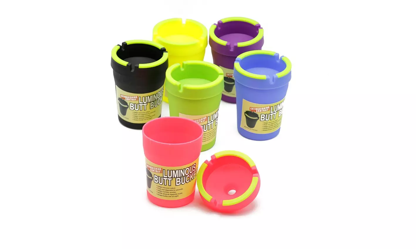 Luminous Bucket with Glow in the Dark Rim - Extinguishing Ashtray - Primary Image