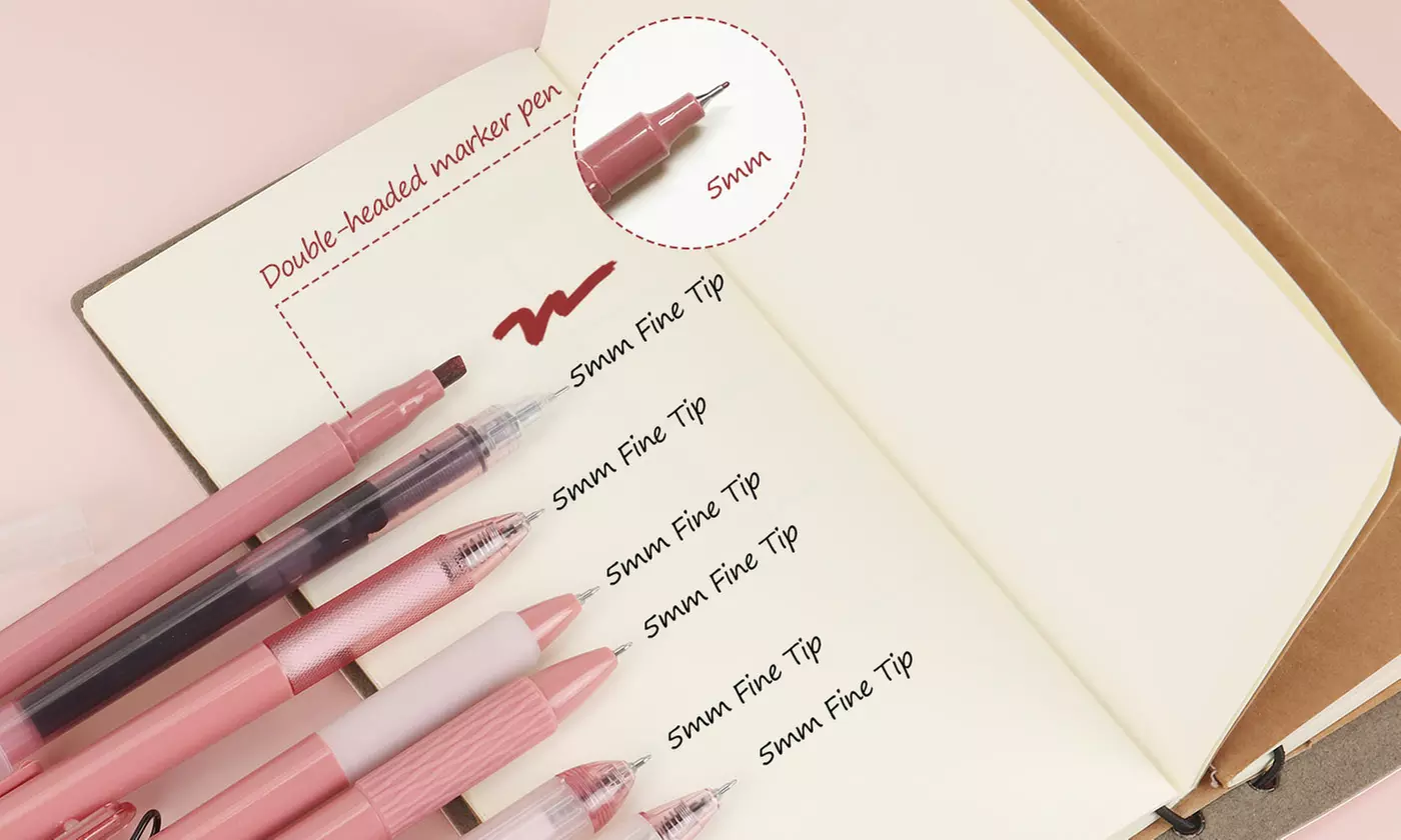 Pastel Gel Pens Set Cute Retractable 0.5mm Fine Point Smooth Writing Pens 7Pcs