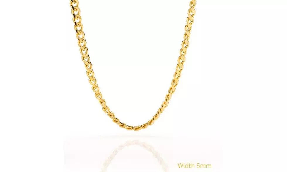 24K Gold Chain Necklace 5mm Cuban Link - The Look & Feel of Solid Gold - Primary Image