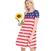 Image 1: Women's Flag Day Short Sleeve Dress with Pockets