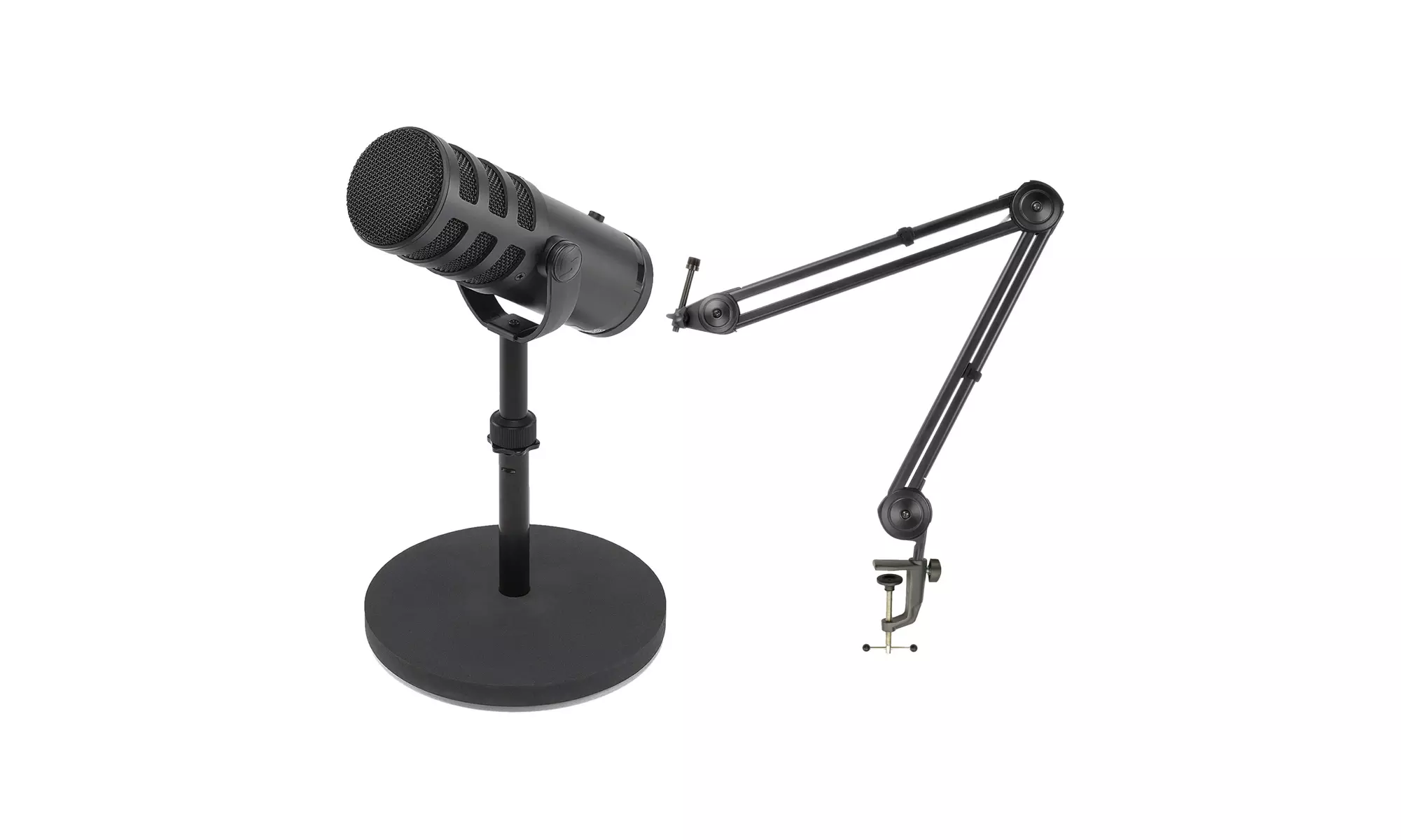 Samson Q9U XLR/USB Dynamic Broadcast Microphone with Desktop Boom Arm Stand - Primary Image