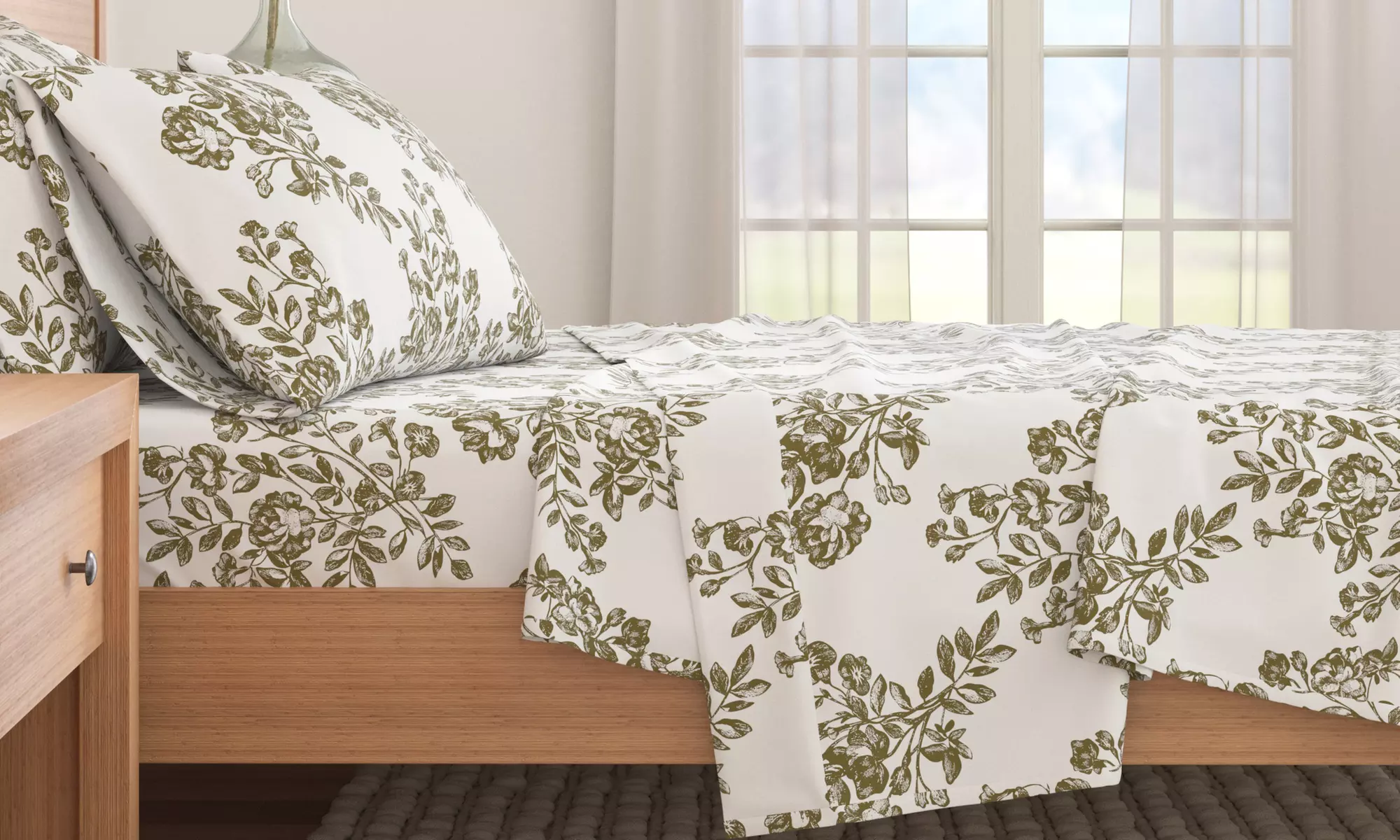 FreshFolds Premium Turkish Cotton Printed Flannel Sheet Set
