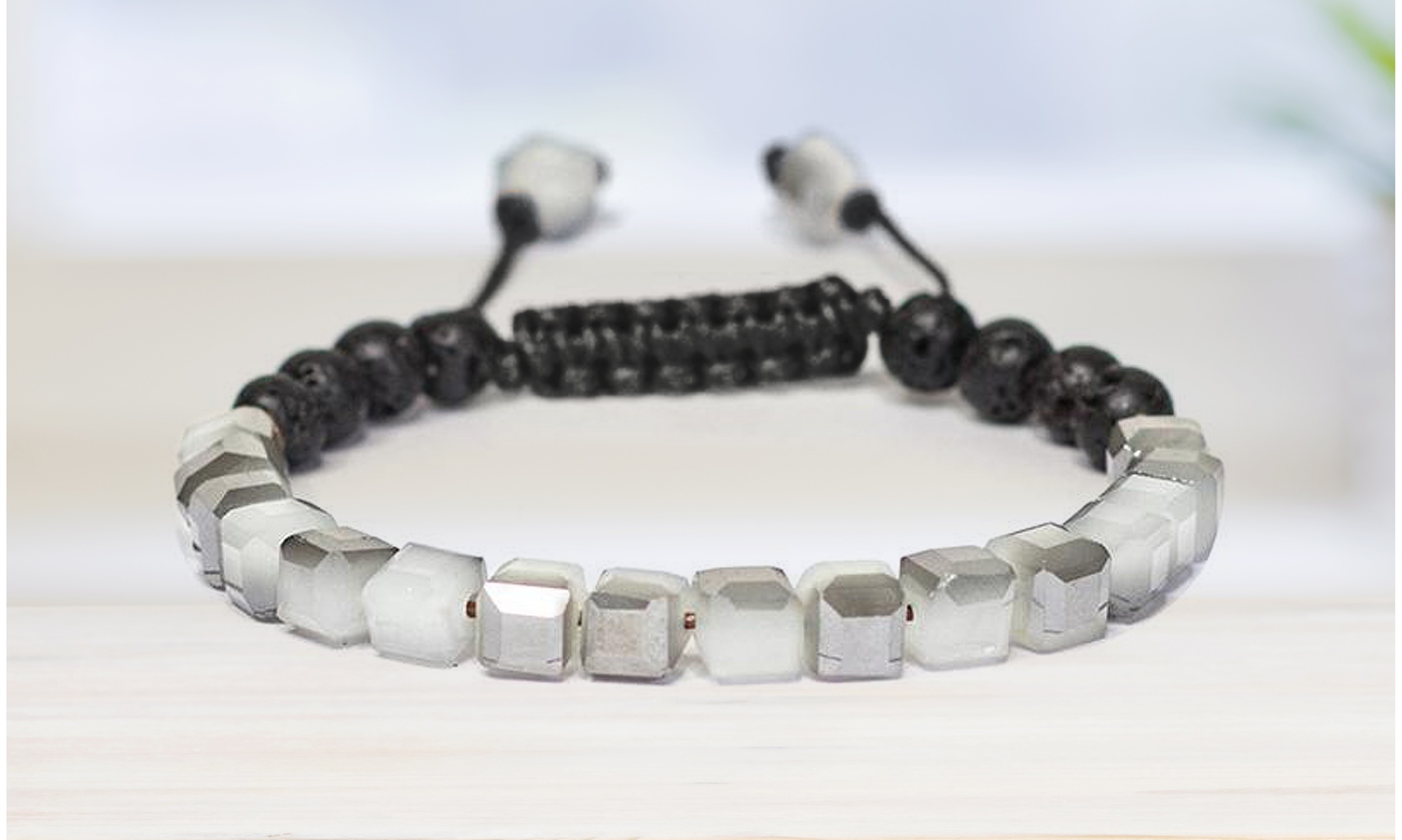 Lava Stone Glass Diffuser Bracelet with Optional Essential Oils