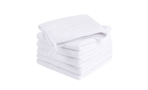 6 Pack White Washcloths Set Highly Absorbent and Soft Feel Fingertip Towels