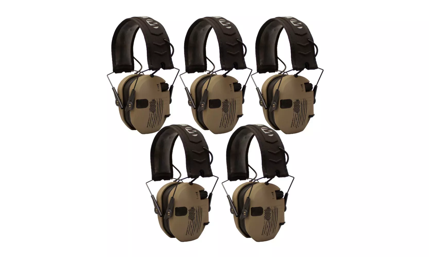 Walkers Razor Shooting Muffs (Distressed Flag) 5-Pack - Primary Image