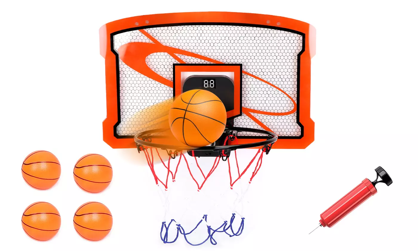 iMounTEK Mini Basketball Hoop Set Over-The-Door Basketball Hoop w/ Scoreboard - Primary Image
