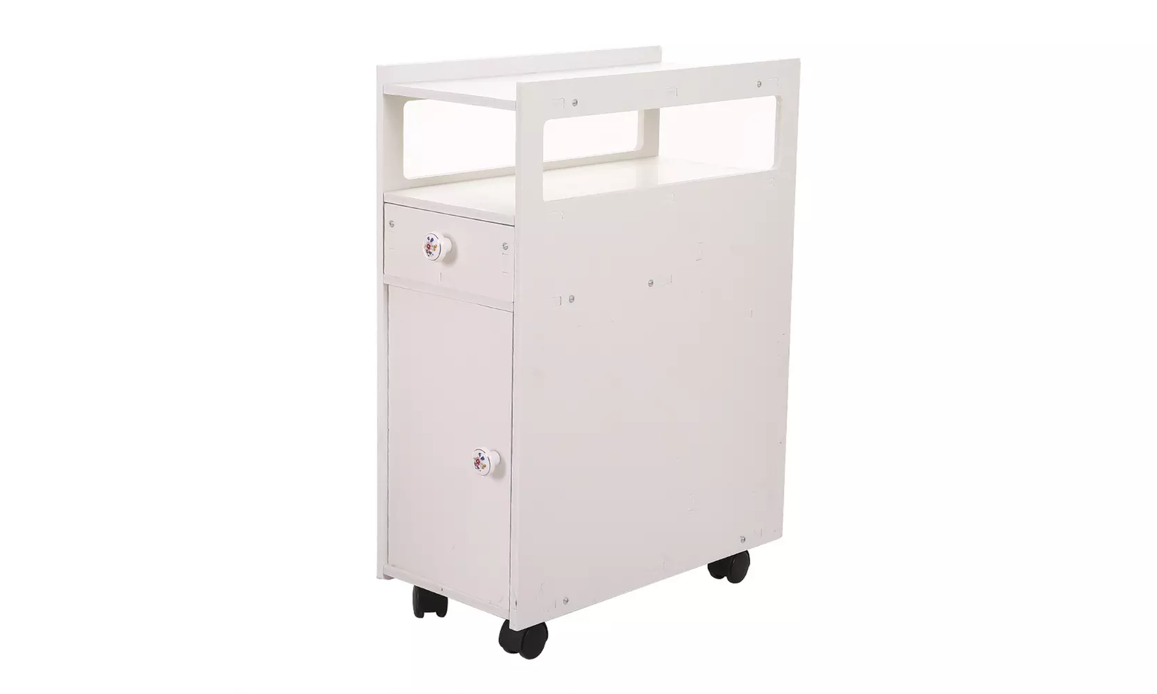 Bathroom Classic&Durable With Narrow Cabinet Shelf, White - Second Medium