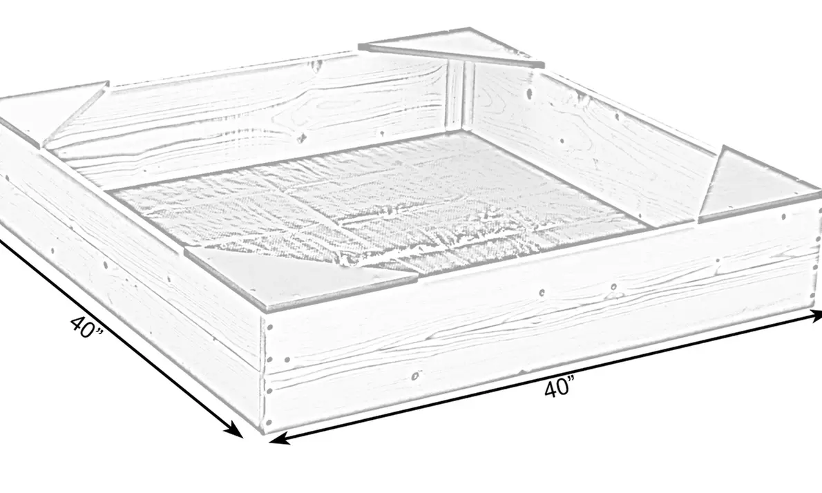 Wooden Sandbox with Floor Cover - Second Medium