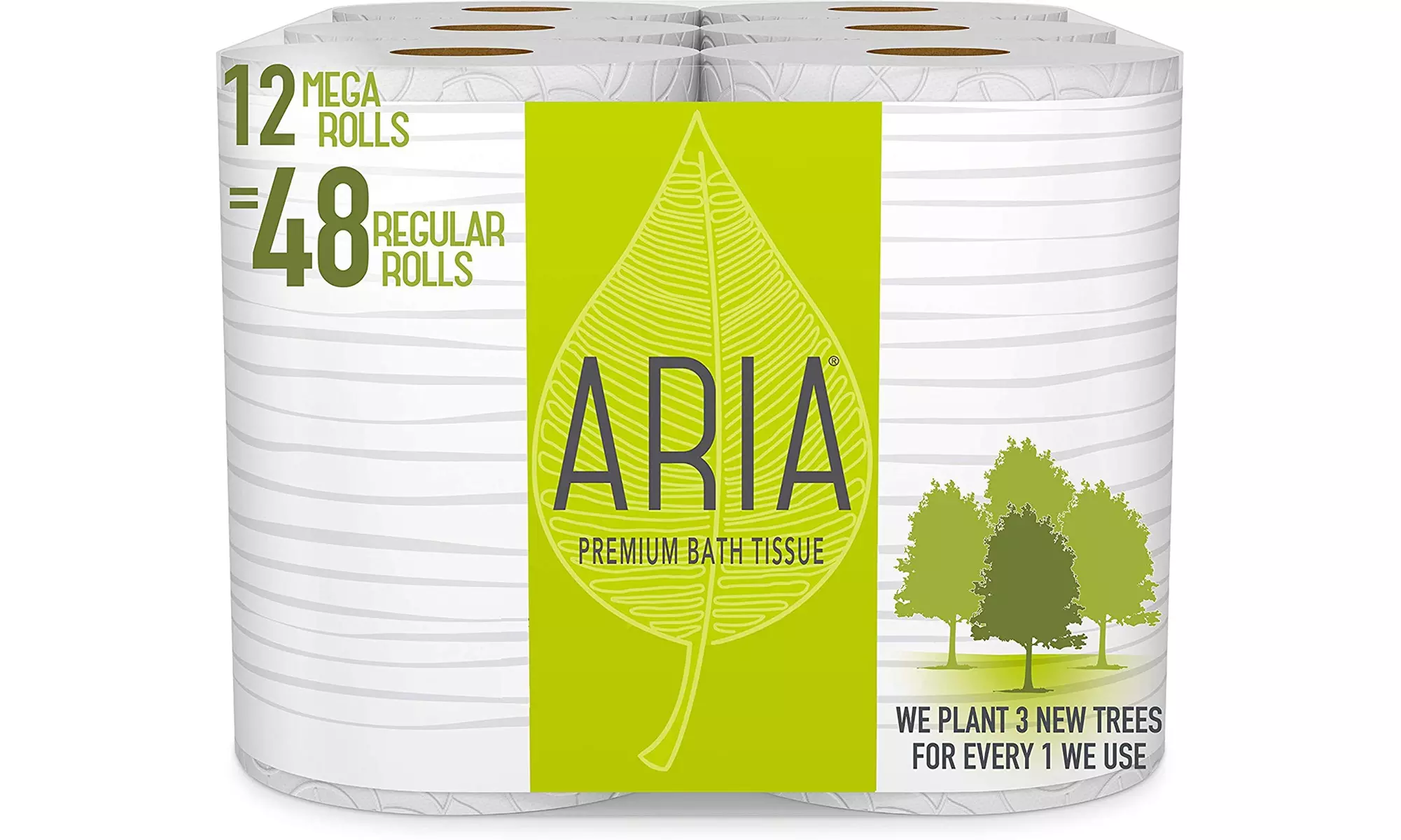 Aria Premium, Earth Friendly Toilet Paper, 12 Mega Rolls - Primary Image