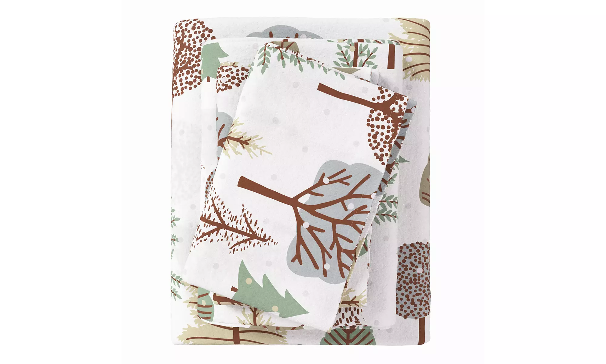 Nature Print Turkish Cotton Flannel Sheet Set