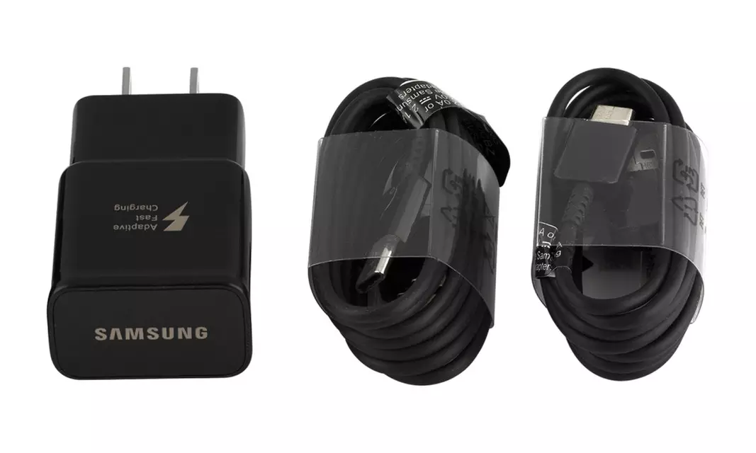  OEM Samsung Fast Charger with 2 USB C Type C Cables for S8 S8 Plus Note 8  - Primary Image