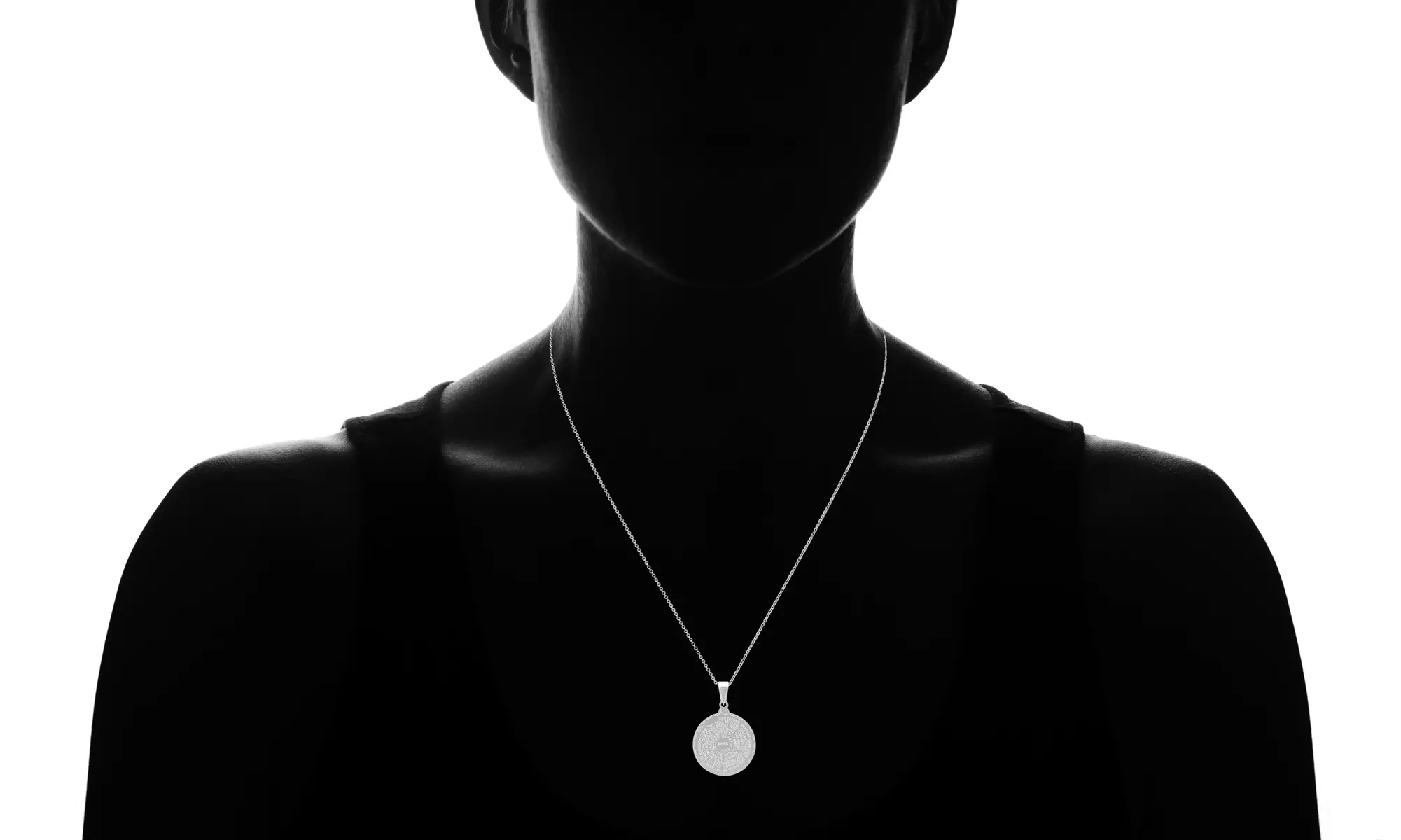 Ladies Double Sided Stainless Steel Lord's Prayer And Serenity Prayer Pendant
