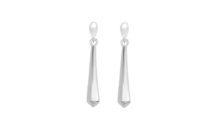 Italian Sterling Silver Post Drop Earrings Silver Sterling Silver