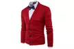 Men V-Neck Cardigan Cashmere Cotton Top Button Cardigans with Pockets - Second Medium