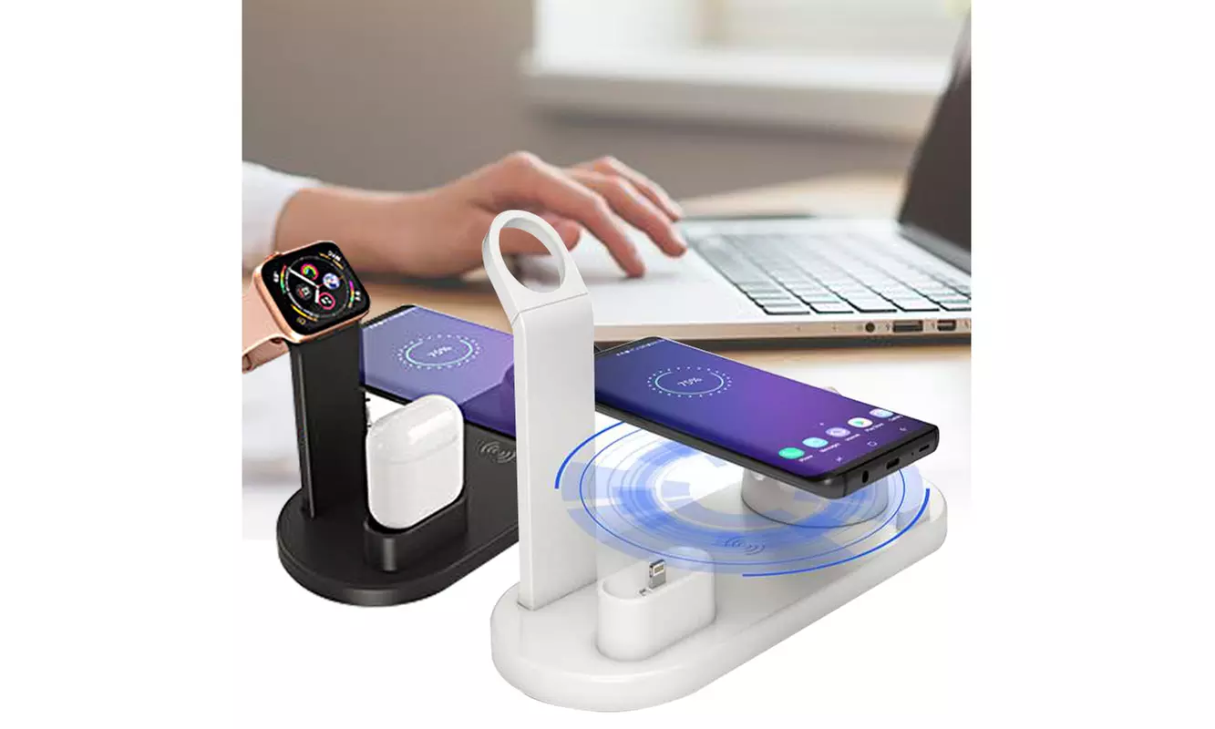 Wireless Charging Station Charger Stand For Apple Watch iPhone AirPods - Primary Image