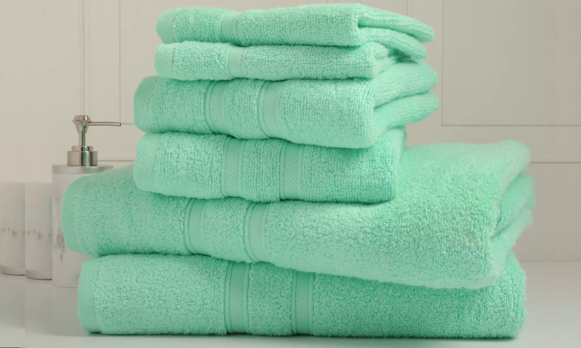 Bibb Home 6-Piece Zero Twist Egyptian Cotton Towel Set