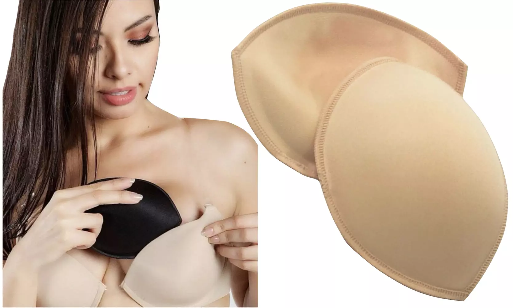 Silicone Filled Double Push-Up Bra Pad Inserts - Primary Image