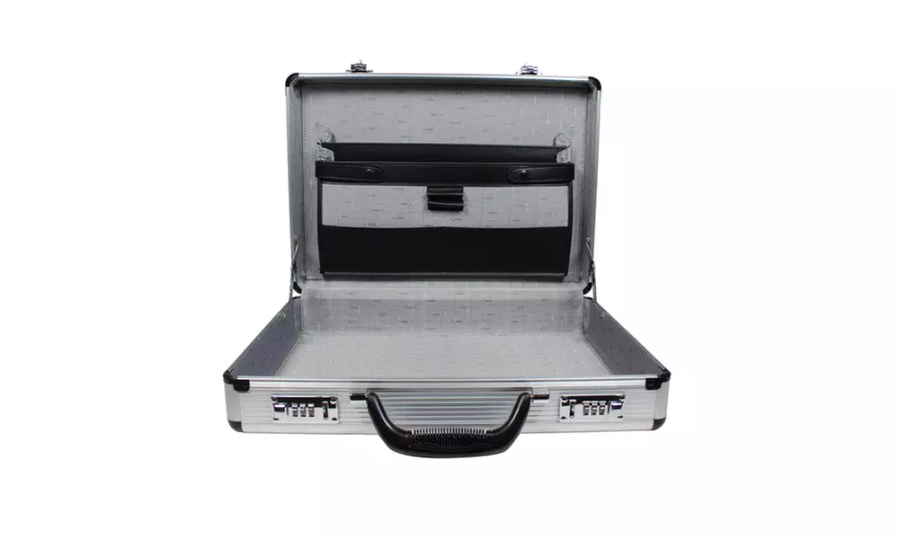 World Traveler Fasano Aluminum Silver 4-inch-wide Attache Briefcase