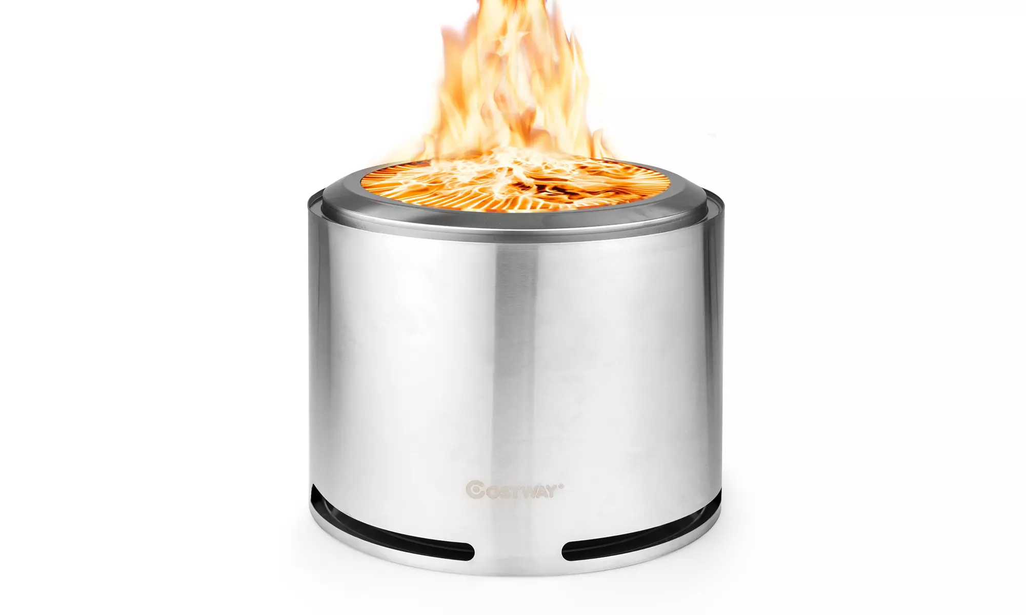 Costway 18.5'' Smokeless Fire Pit 304 Stainless Steel Stove Bonfire - Primary Image